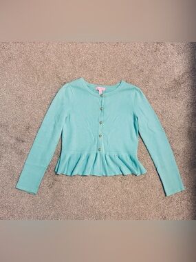 Girls Lilly Pulitzer Peplum Cardigan Size XL 12-14